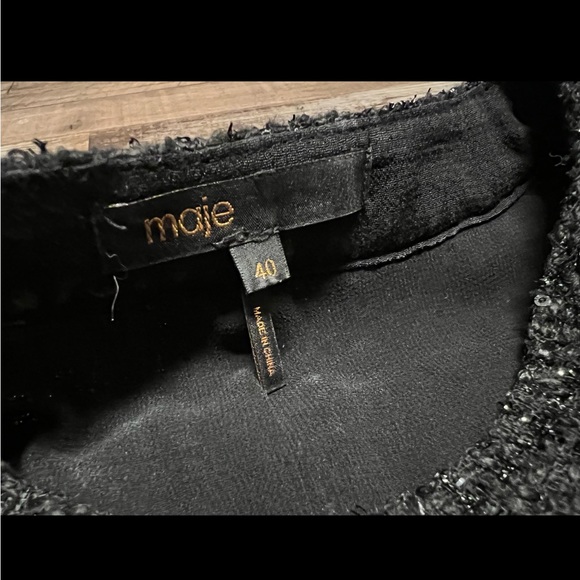 NWOT LN MAJE Black Tweed Romper FR 40 8 M - Picture 10 of 12